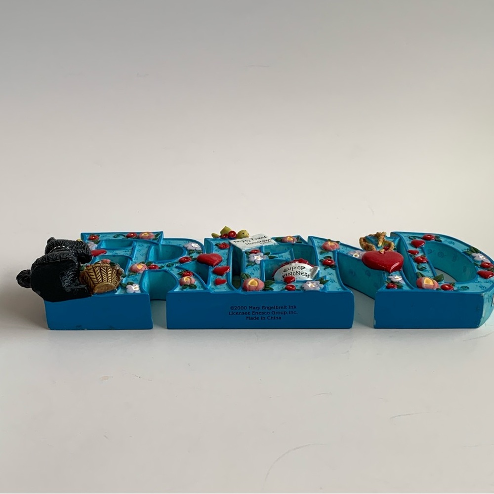 MARY ENGELBREIT Vintage 2000 FRIEND Blue Decorative Accent Resin Figurine - Picture 8 of 12